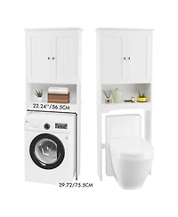 Over The Toilet Storage Cabinet, Bathroom Shelf Over Toilet, Bathroom Storage Cabinet Organizer, Wood Bathroom Space Saver, White