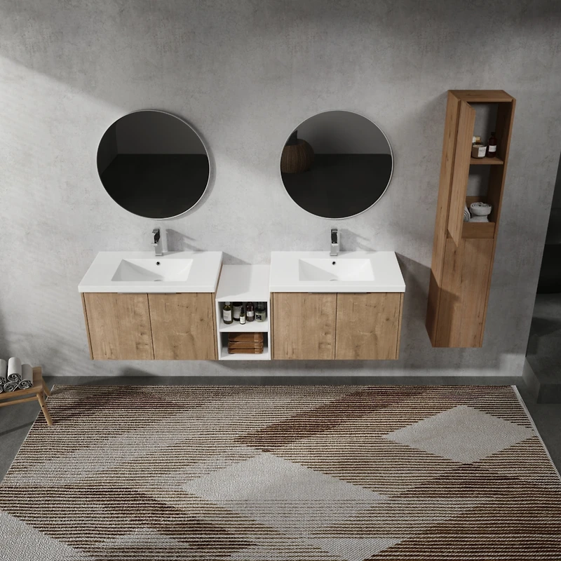 Streamdale 72" Wall-Mounted Vanity with Sink and Cabinet