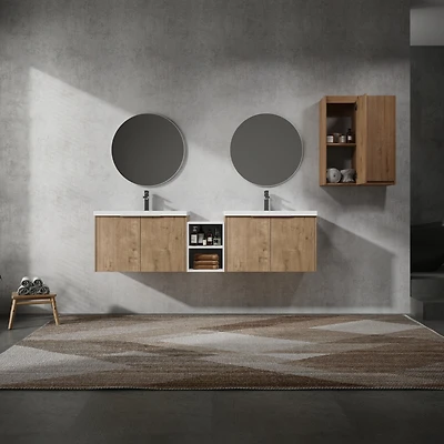 Streamdale 72" Wall-Mounted Vanity with Sink and Cabinet