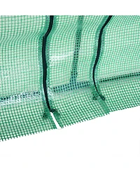9' x 3' x 3' Portable Mini Greenhouse Outdoor Garden with Large Zipper Doors and Water/Uv Pe Cover, Green