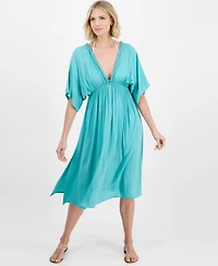 Raviya Women's Braid-Trim V-Neck Cover-Up Dress