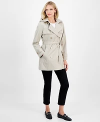 Michael Michael Kors Women's Double-Breasted Belted Hooded Coat, Exclusively at Macy's