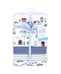 Hudson Baby Infant Boy Cotton Flannel Receiving Blankets, Cowboy, One