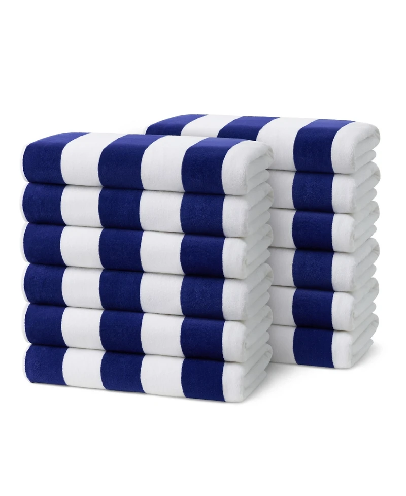 Ben Kaufman Striped Towel - Absorbent, 100% Cotton Towels - Oversized Towels for Beach Essentials - Quick-Dry Swimming Towels