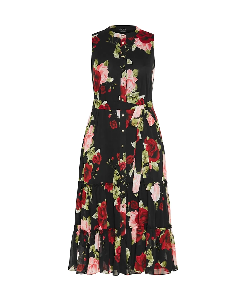 City Chic Plus Size Roma Print Dress