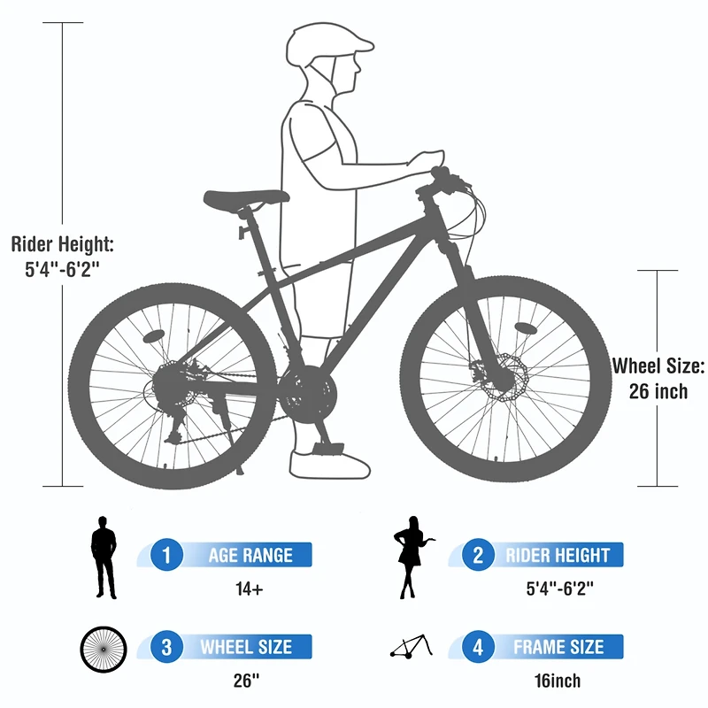 Streamdale Furniture 26" Mountain Bike w/ Suspension Fork & Kenda Tires
