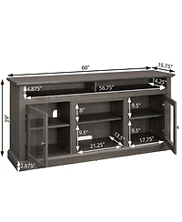 Streamdale Contemporary Tv Console with Fireplace (60"W)