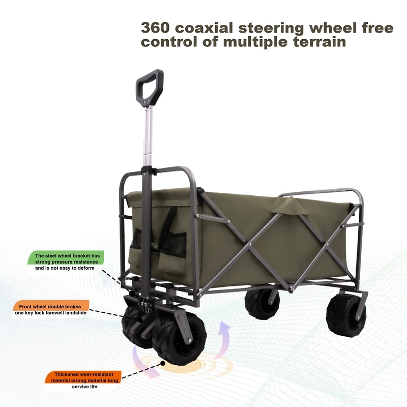 Streamdale Kids Foldable Wagon Portable Outdoor Garden Cart