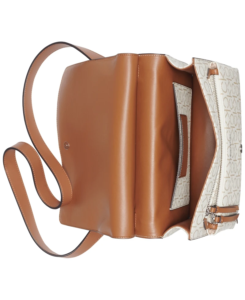 Calvin Klein Havana Flap Signature Small Messenger Bag