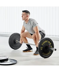 BalanceFrom Fitness 370 Pound Olympic Bumper Strength Training Weight Plate Set