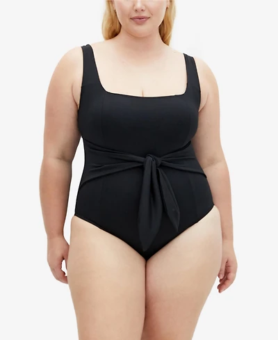 City Chic Plus Sardinia Tie Front 1 Piece