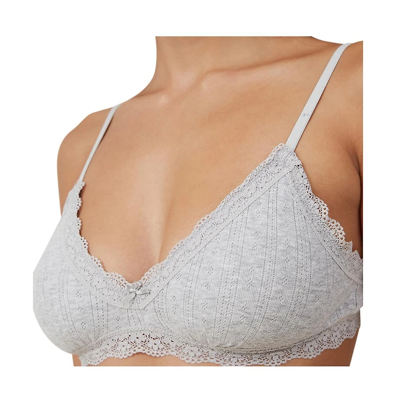 Cotton On Women's Lace Triangle Padded Bralette