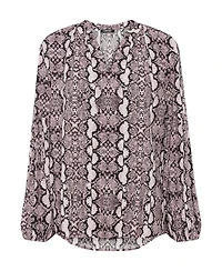 Olsen Women's Long Sleeve Snake Print Blouse