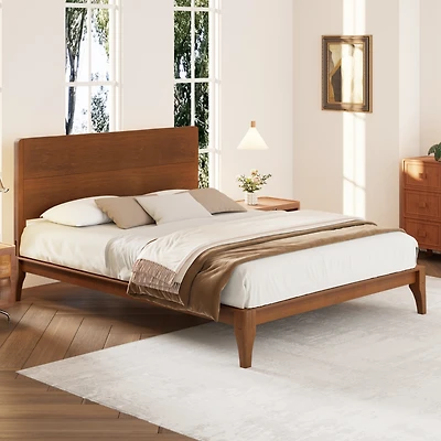Streamdale Mid-Century Queen Platform Bed with Bamboo Wood