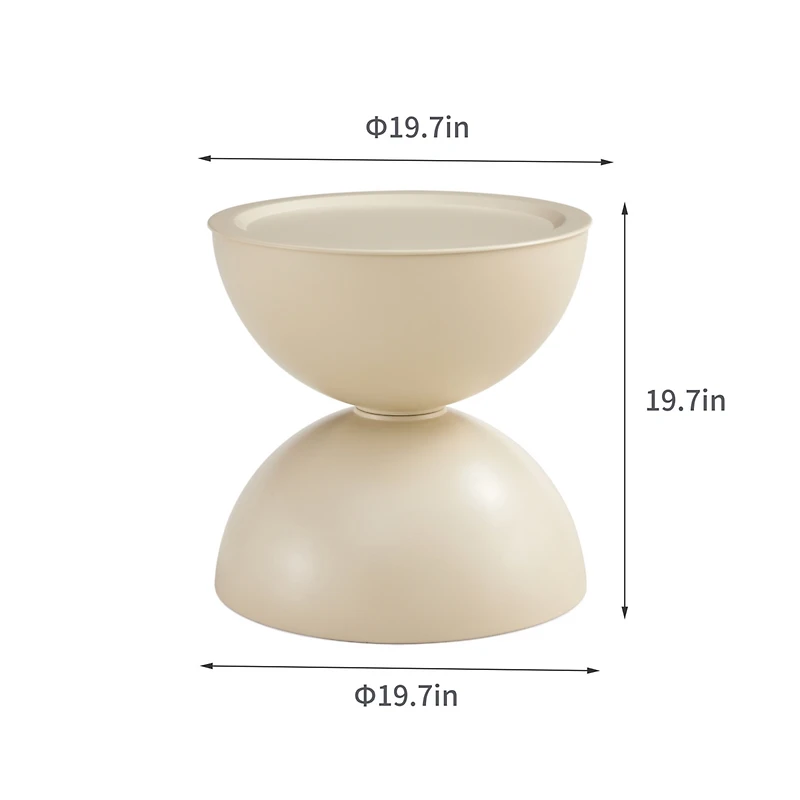 Streamdale Furniture Milk White coffee round tables with Storge Movable Table Top Multifunctional End Side Table