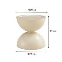 Streamdale Furniture Milk White coffee round tables with Storge Movable Table Top Multifunctional End Side Table