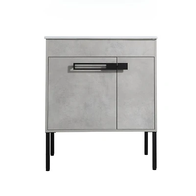 30 Inch Bathroom Vanity, Freestanding Bathroom Vanity or Floating is Optional Conversion, 3018-00330CG-1(Kd-Packing)-Excluding Sink