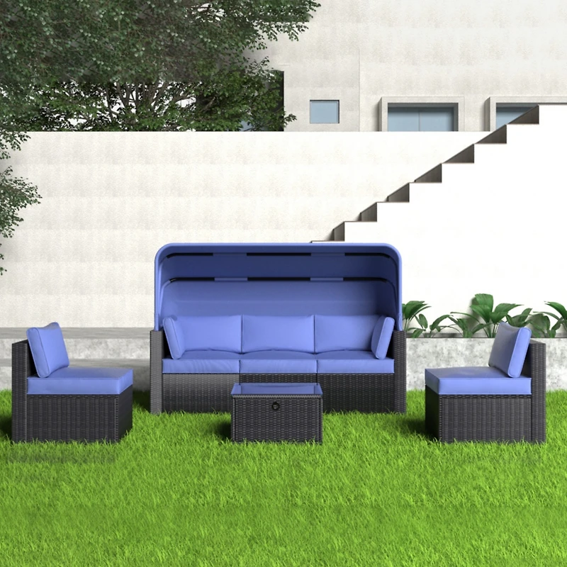 Streamdale Outdoor Daybed with Canopy and Ottoman
