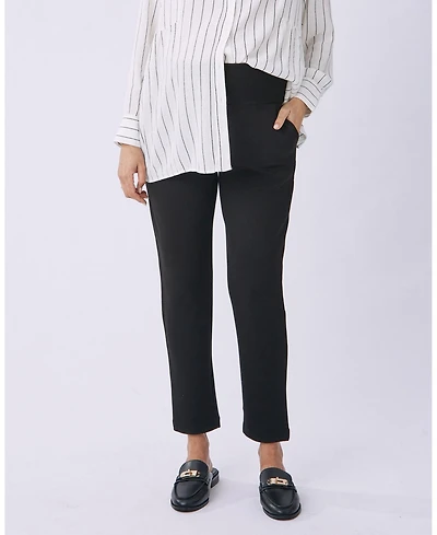 Angel Maternity Alana Relaxed Ponti Black Work Pants - Ankle or Full Length
