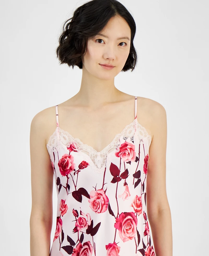 I.n.c. International Concepts Women's Lace-Trim Satin Nightgown, Exclusively at Macy's