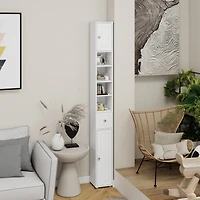Streamdale 71" Slim Bathroom Cabinet with Drawer & Shelves-White