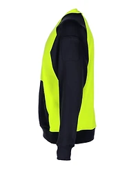 RefrigiWear Men's Two-Tone HiVis Crewneck Sweatshirt - High Visibility Safety Pullover with Contrast Design