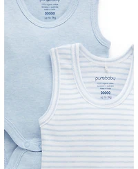 Purebaby Baby Boys Rib Bodysuit 2 pack