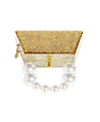 Milanblocks Forever Love Glitter Top Handle Acrylic Clutch