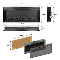 Streamdale 44" Recessed Electric Fireplace with Remote