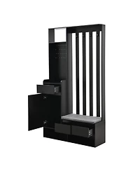 Streamdale Modern Hall Tree Storage Bench with Pegboard & Hooks