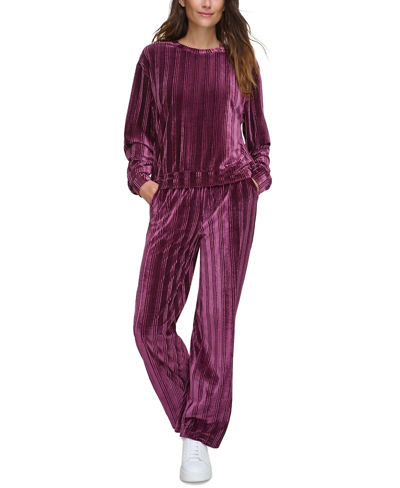 Andrew Marc Sport Women's Velvet Ribbed Top