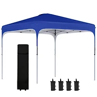 8' x 8' Pop Up Canopy Tent with Wheeled Carry Bag and 4 Sand Bags, Instant Sun Shelter, Tents for Parties, Height Adjustable, for Outdoor, Garden, Pat