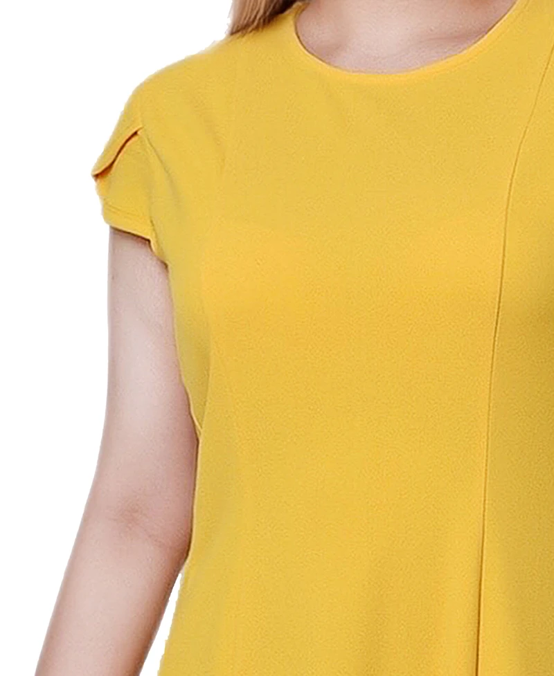 Ny Collection Women's Chiffon Sleeve Scuba Dress