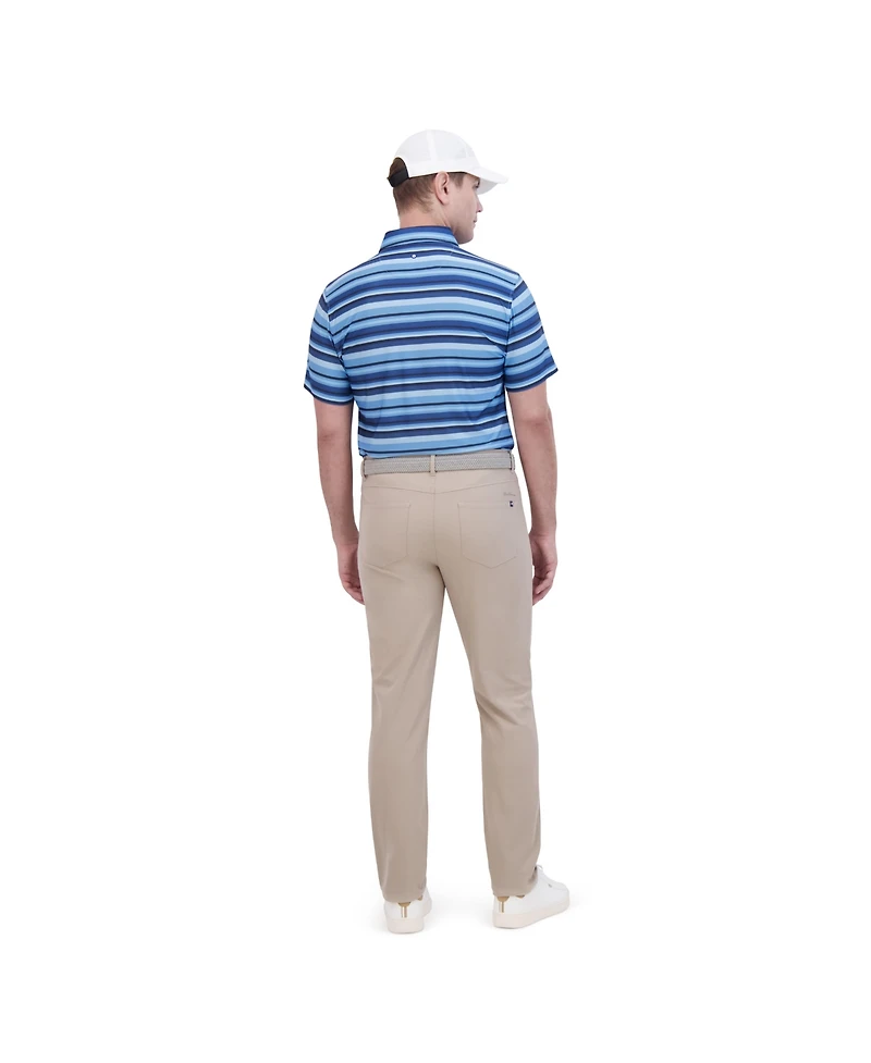 Ben Sherman Men's Sport Multi Stripe Tech Jersey Sports Fit Polo Shirt