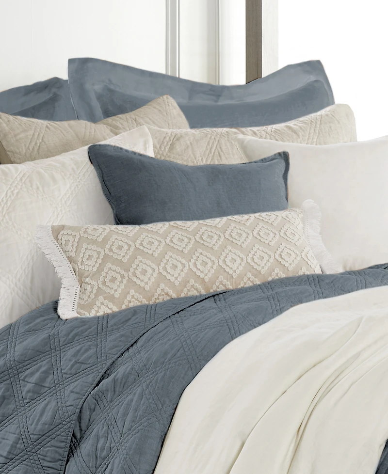 Levtex Washed Linen Relaxed Solid 2-Pack Decorative Pillow Cover, 20" x