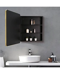 2028 inch Gold Metal Framed Wall mount or Recessed Bathroom Medicine Cabinet with Mirror