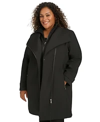Calvin Klein Plus Belted Long-Sleeve Wrap Coat, Created for Macy's