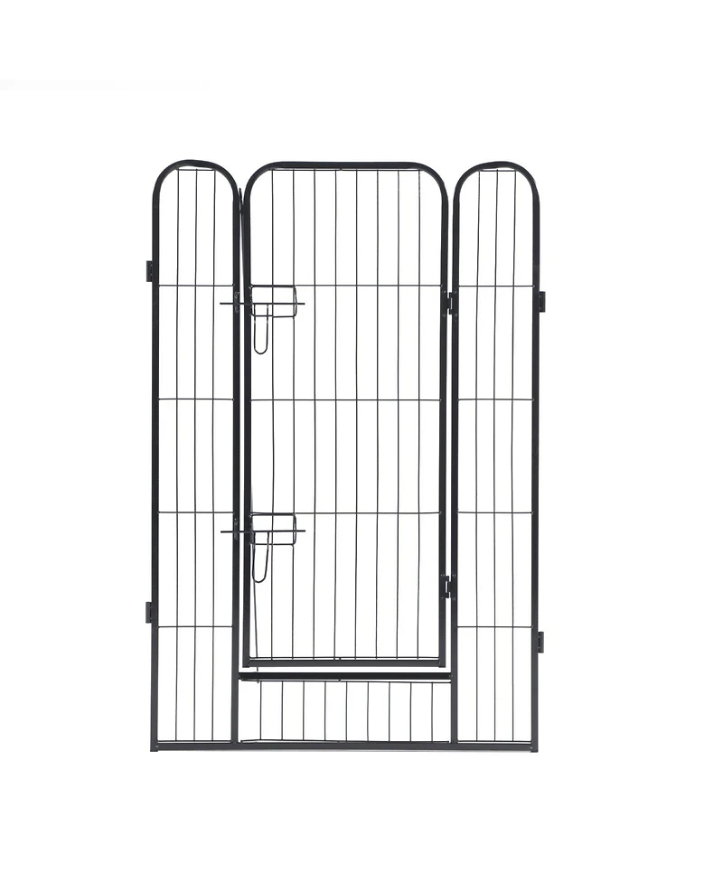 Flynama Metal Pet Playpen 39.13-in x 21.98-in Black Metal Indoor/Outdoor Playpen