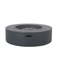 Lightweight Concrete Outdoor Circular Fire Pit, Dark Gray 50,000 Btu (Tank Cover Not Included)