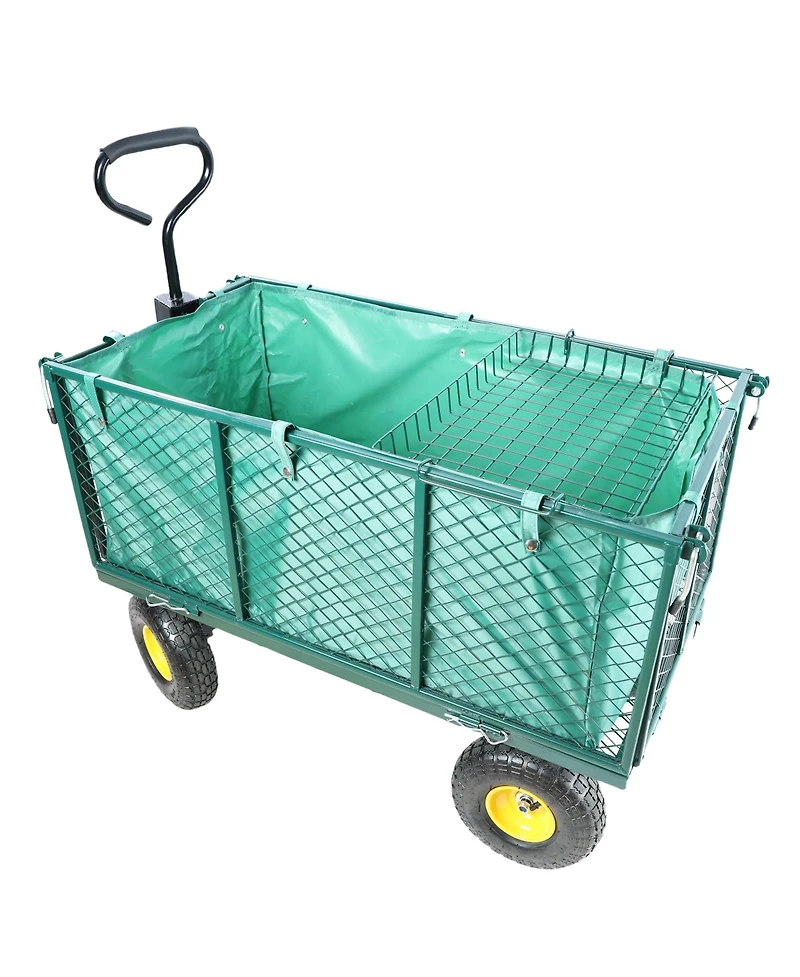 Flower Cart Garden Flower Cart is easier to transport firewood (green+cloth bag)