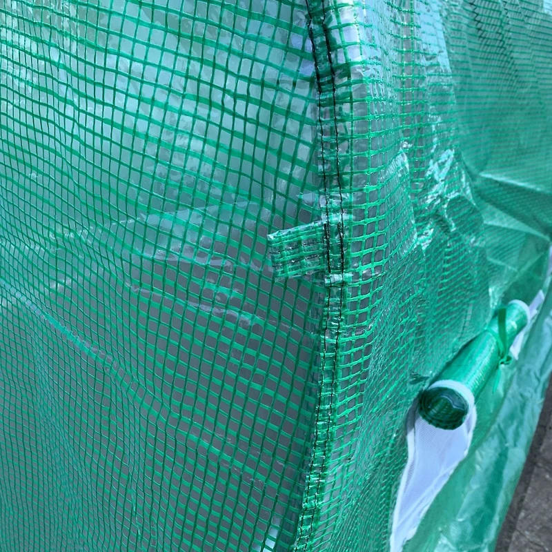 15' x 7' x 6.5' Walk-in Tunnel Hoop Greenhouse, Green House with Polyethylene Pe Cover, Steel Frame, Roll-Up Zipper Door & Windows for Flowers, Vegeta