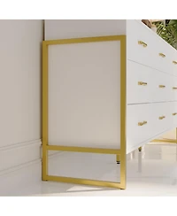 Homsee White and Golden 9-Drawers Wooden Dresser without Mirror