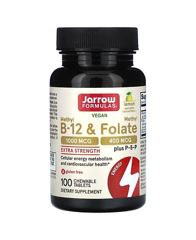 Jarrow Formulas Nutrition Methyl B-12 & Methyl Folate Lemon
