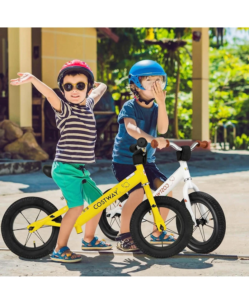 12 Inch Toddler Balance Bike No Pedal Training Bicycle with Inflatable Rubber Tires