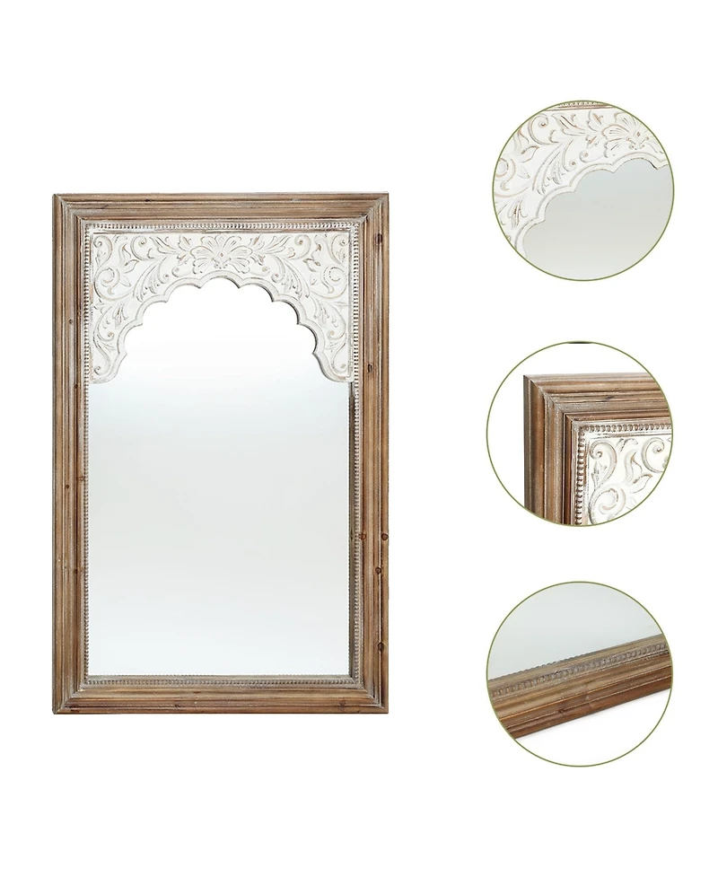LuxenHome Wood Framed Rectangular Accent Wall Mirror