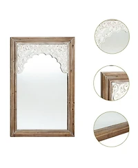 LuxenHome Wood Framed Rectangular Accent Wall Mirror