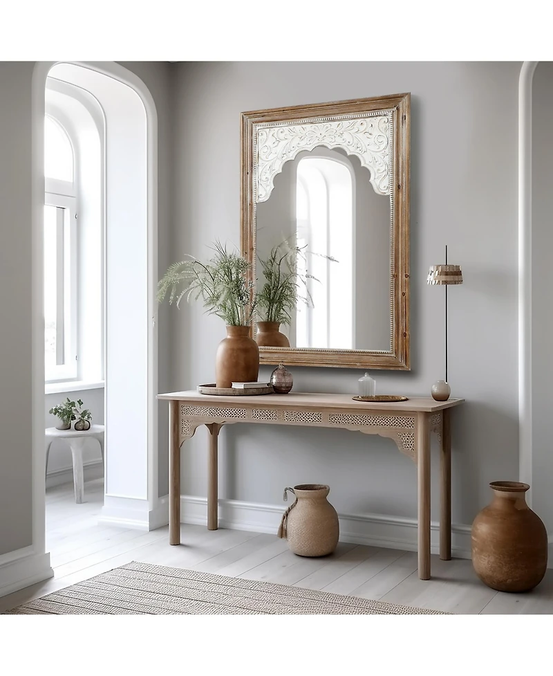 LuxenHome Wood Framed Rectangular Accent Wall Mirror