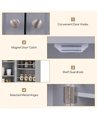 41" Farmhouse Kitchen Pantry Storage Cabinet withDoors Adjustable Shelves