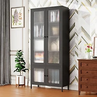 Streamdale 4-Door Metal Storage Display Cabinet with Glass Tempered Doors