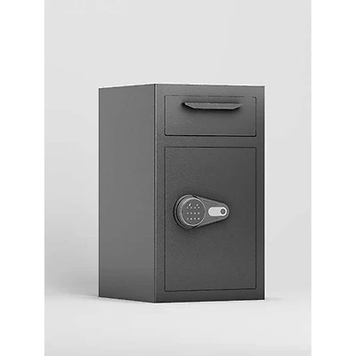 Depository Drop Safe, Front Drop Slot Lock Box with Digital Combination and Anti-Fishing, Silent Deposit Safe Box, Security Money Safe for Cash Slips